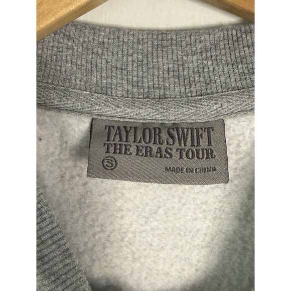 Taylor Swift Women’s Small Eras Tour Grey Crewneck Sweatshirt Top Long Sleeve - Picture 4 of 8